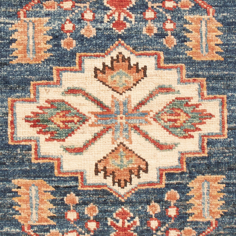 Kazak Teppich 62x95cm - Orientteppich - petrolblau
