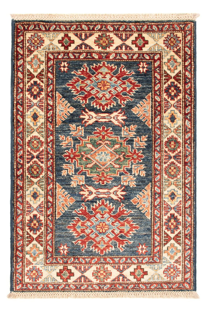 Kazak Teppich 60x90cm - Orientteppich - petrolblau