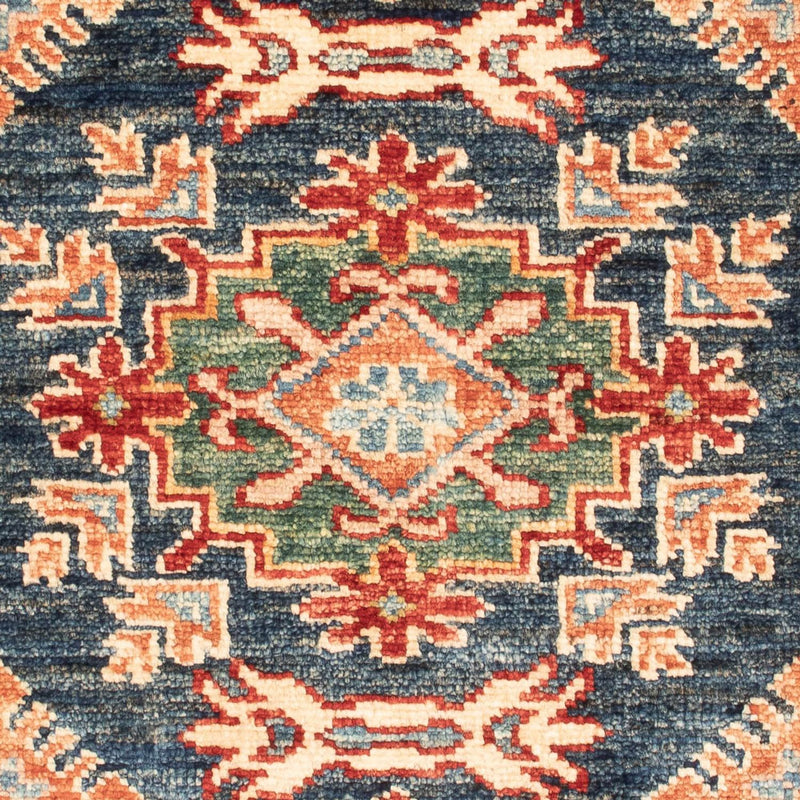 Kazak Teppich 60x90cm - Orientteppich - petrolblau