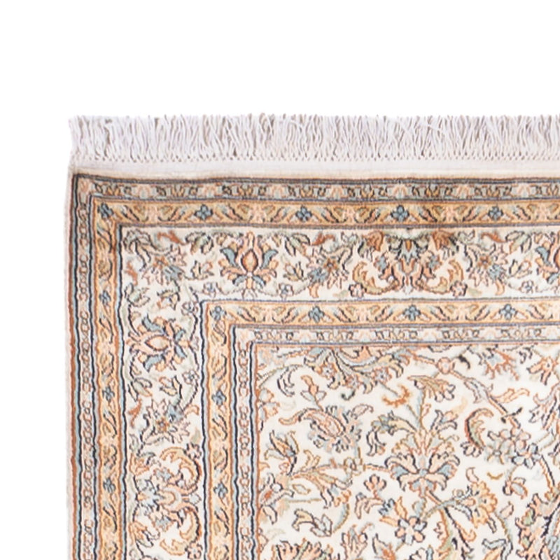 Kaschmir Seide Teppich 98x447cm - Orientteppich - creme