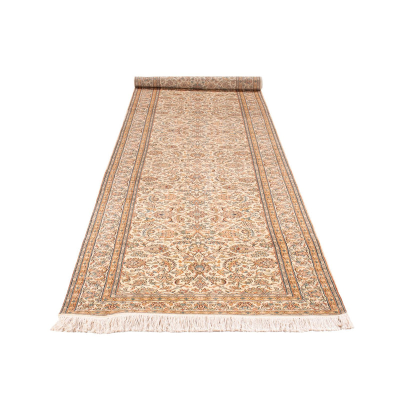 Kaschmir Seide Teppich 98x447cm - Orientteppich - creme