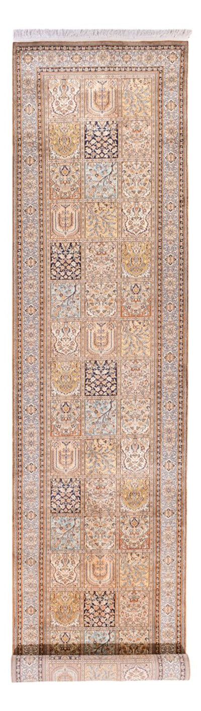 Kaschmir Seide Teppich 97x452cm - Orientteppich - creme