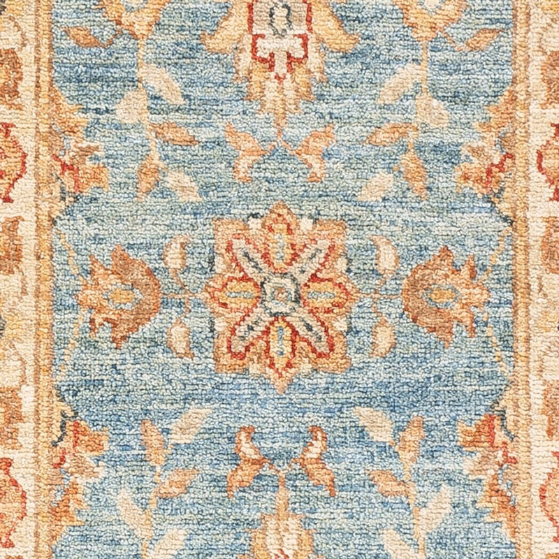 Ziegler Teppich 50x154cm - Orientteppich - hellblau