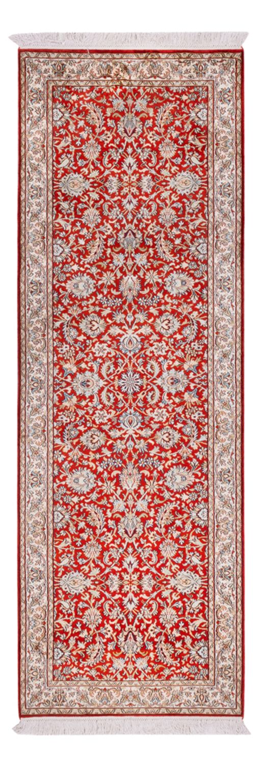 Kaschmir Seide Teppich 79x242cm - Orientteppich - rot