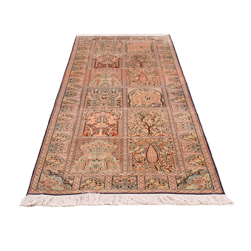 Kaschmir Seide Teppich 80x243cm - Orientteppich - beige