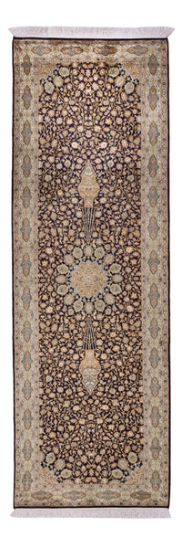 Kaschmir Seide Teppich 81x255cm - Orientteppich - dunkelbeige – product image