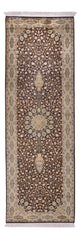 Kaschmir Seide Teppich 81x255cm - Orientteppich - dunkelbeige