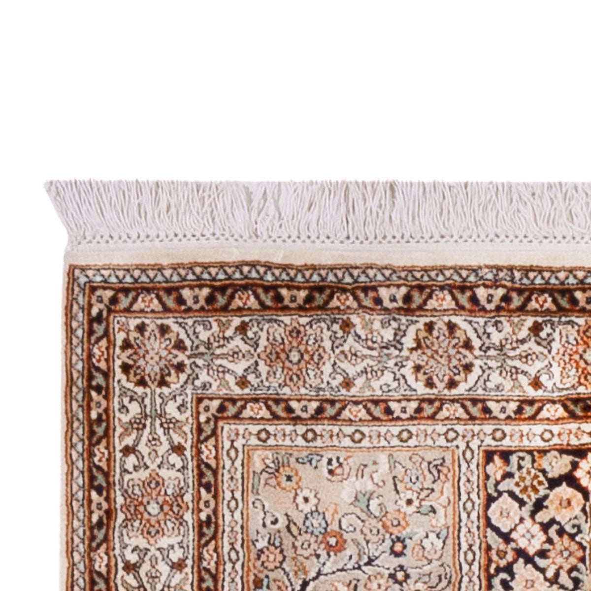 Kaschmir Seide Teppich 81x305cm - Orientteppich - beige