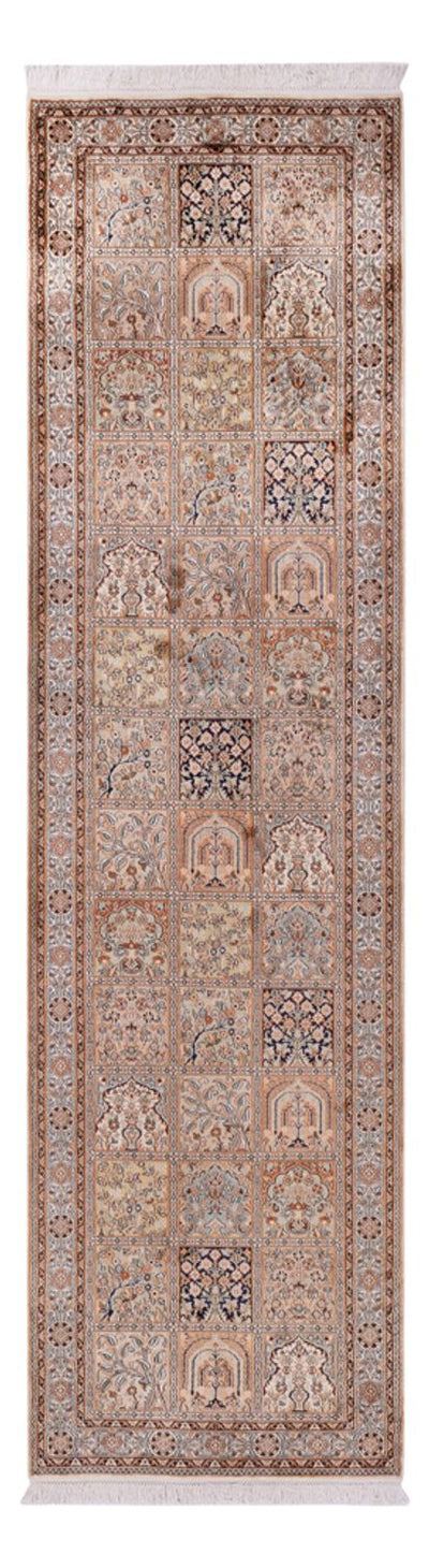 Kaschmir Seide Teppich 81x307cm - Orientteppich - beige