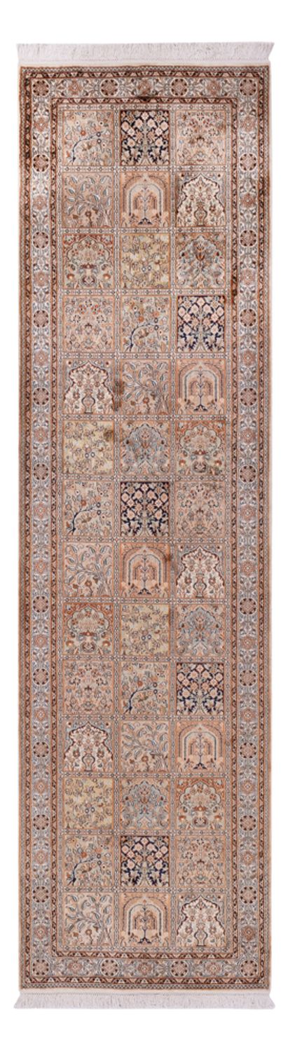 Kaschmir Seide Teppich 81x307cm - Orientteppich - beige