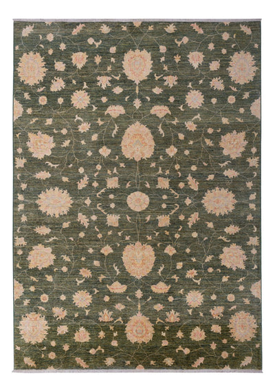 Ziegler Modern Teppich 205x294cm - Orientteppich - dunkelgrün