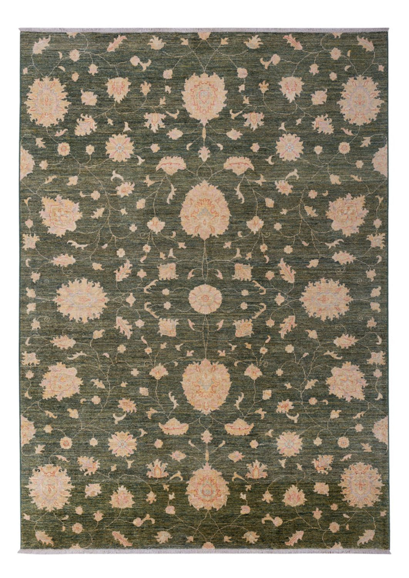 Ziegler Modern Teppich 205x294cm - Orientteppich - dunkelgrün