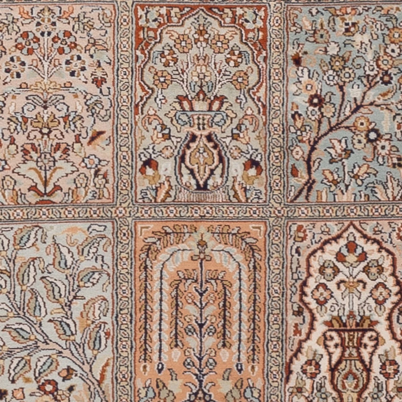 Kaschmir Seide Teppich 81x303cm - Orientteppich - dunkelbeige