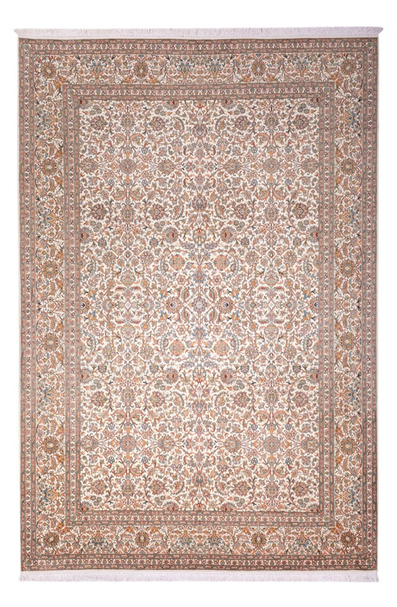 Kaschmir Seide Teppich 216x318cm - Orientteppich - dunkelbeige