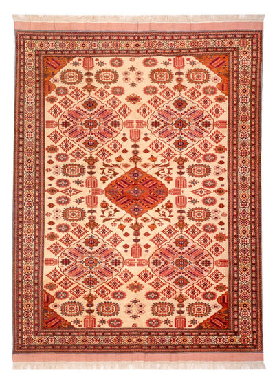 Afghan Seide Teppich 217x288cm - Orientteppich - hellrot