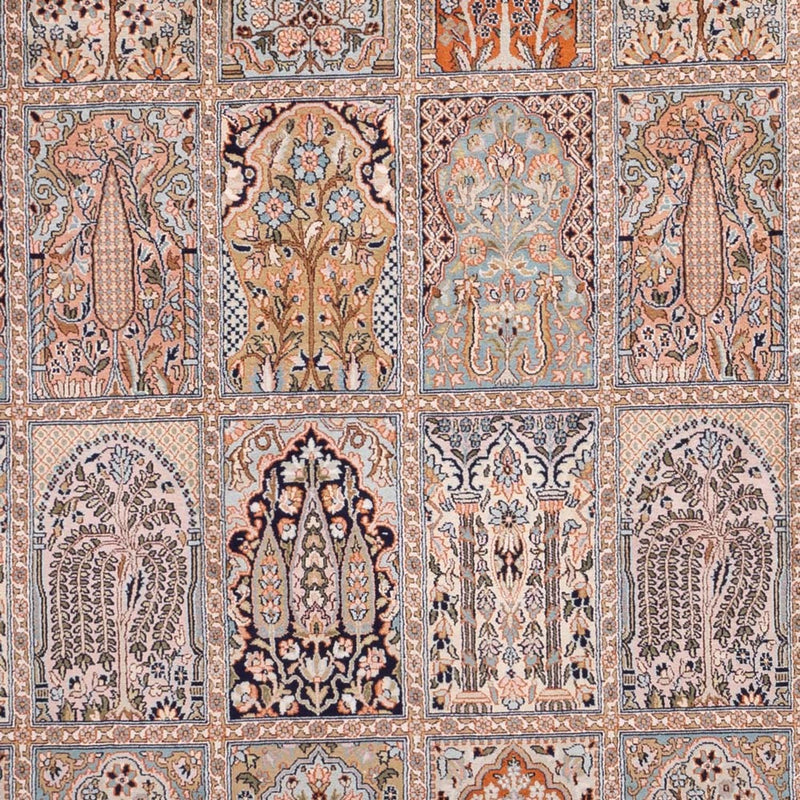 Kaschmir Seide Teppich 221x317cm - Orientteppich - dunkelbeige