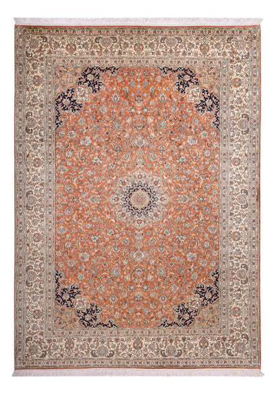 Kaschmir Seide Teppich 220x306cm - Orientteppich - terrakotta