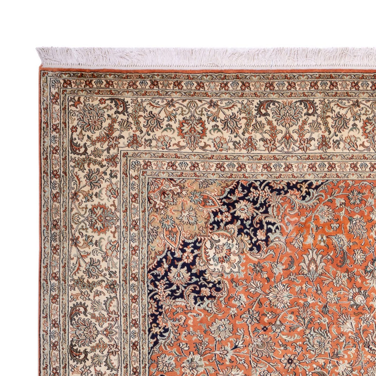 Kaschmir Seide Teppich 220x306cm - Orientteppich - terrakotta