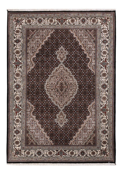 Indo Täbriz Teppich 141x196cm - Orientteppich - dunkelgrau