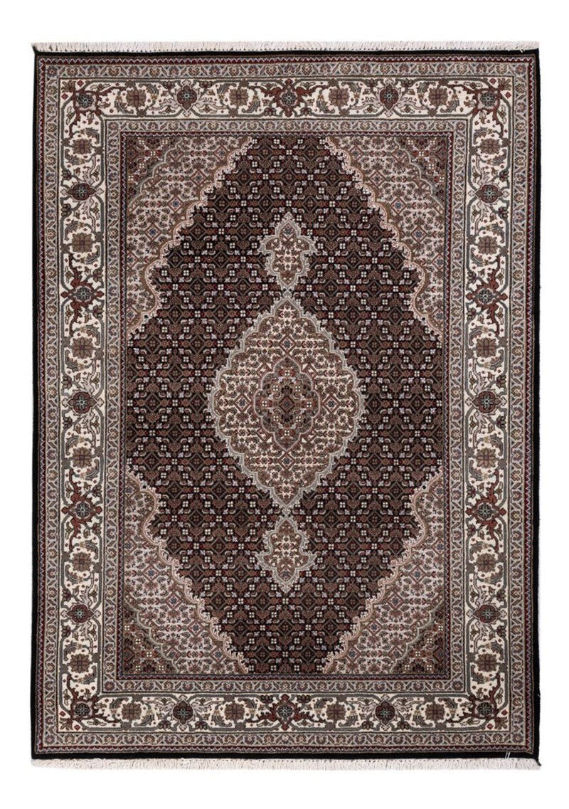 Indo Täbriz Teppich 141x196cm - Orientteppich - dunkelgrau