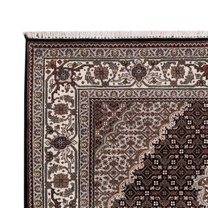 Indo Täbriz Teppich 141x196cm - Orientteppich - dunkelgrau