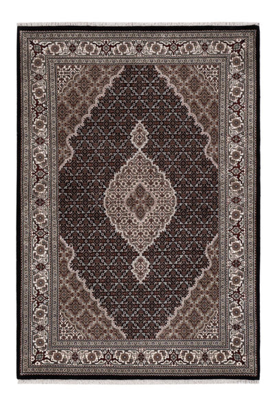 Indo Täbriz Teppich 141x204cm - Orientteppich - dunkelgrau