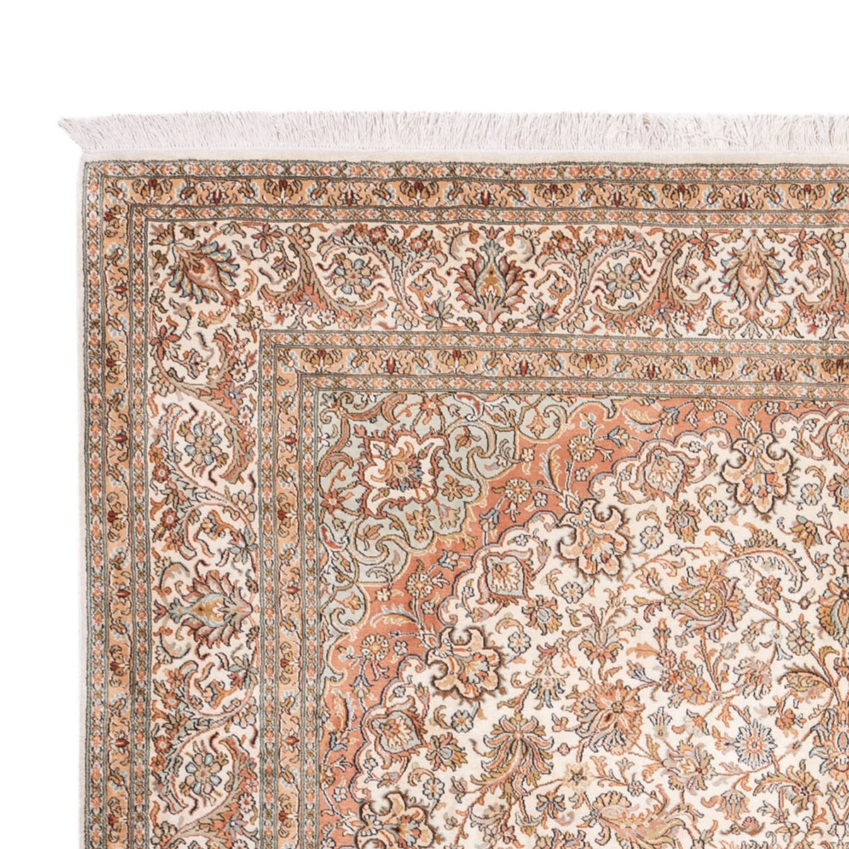 Kaschmir Seide Teppich 219x314cm - Orientteppich - beige