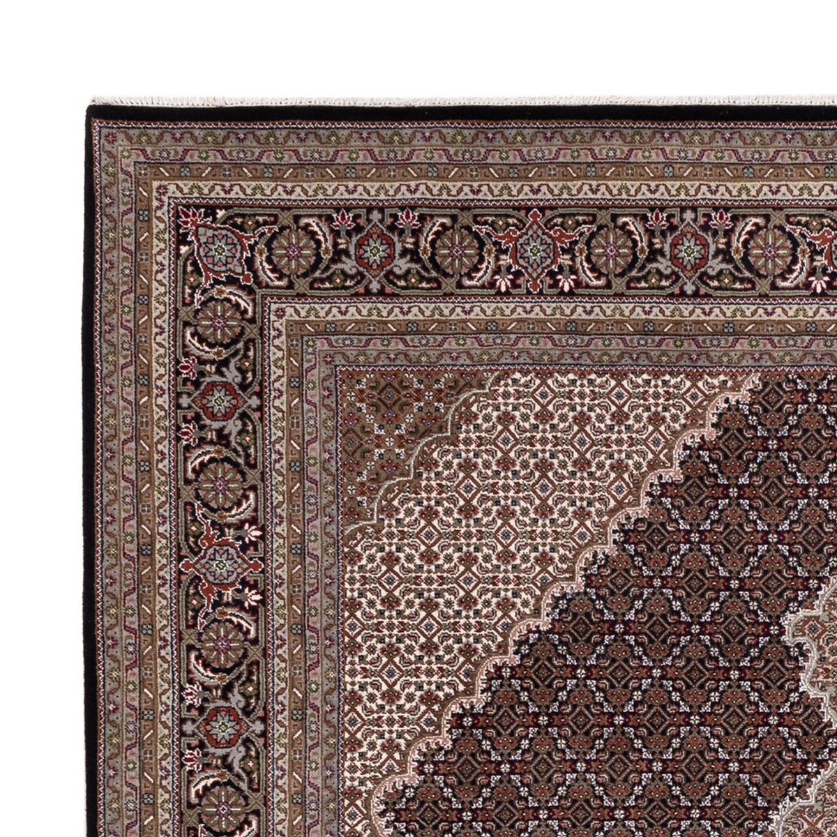 Indo Täbriz Teppich 250x305cm - Orientteppich - dunkelbeige