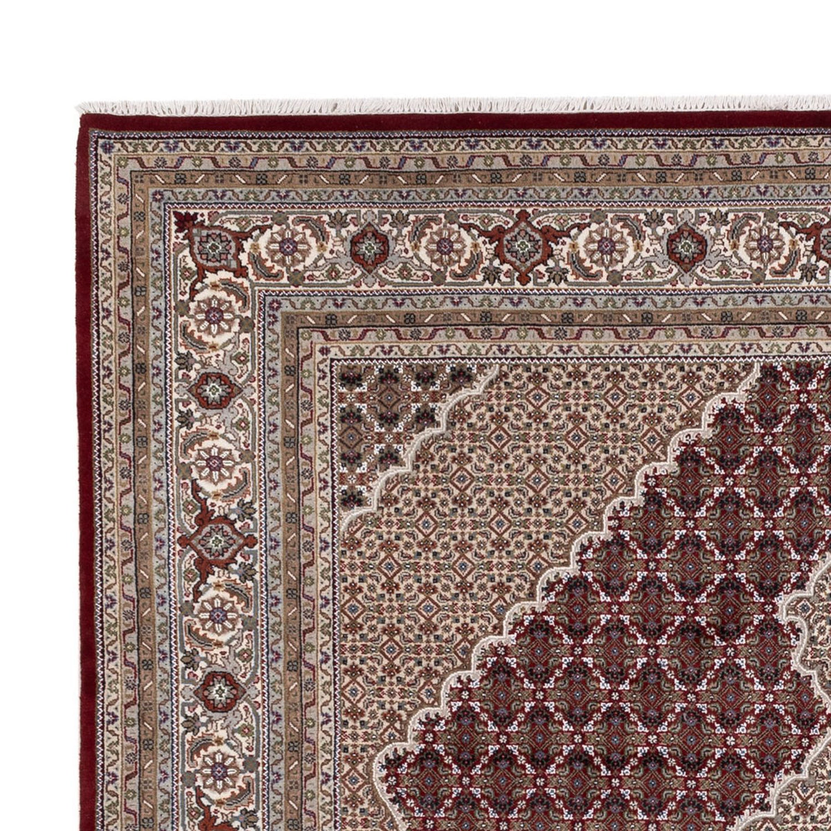Indo Täbriz Teppich 248x306cm - Orientteppich - dunkelbeige