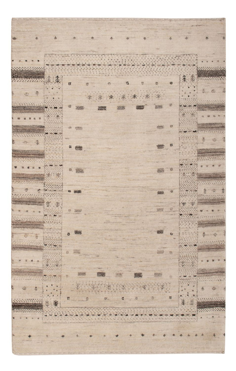 Indo Loribaft Teppich 105x152cm - Wollteppich - creme