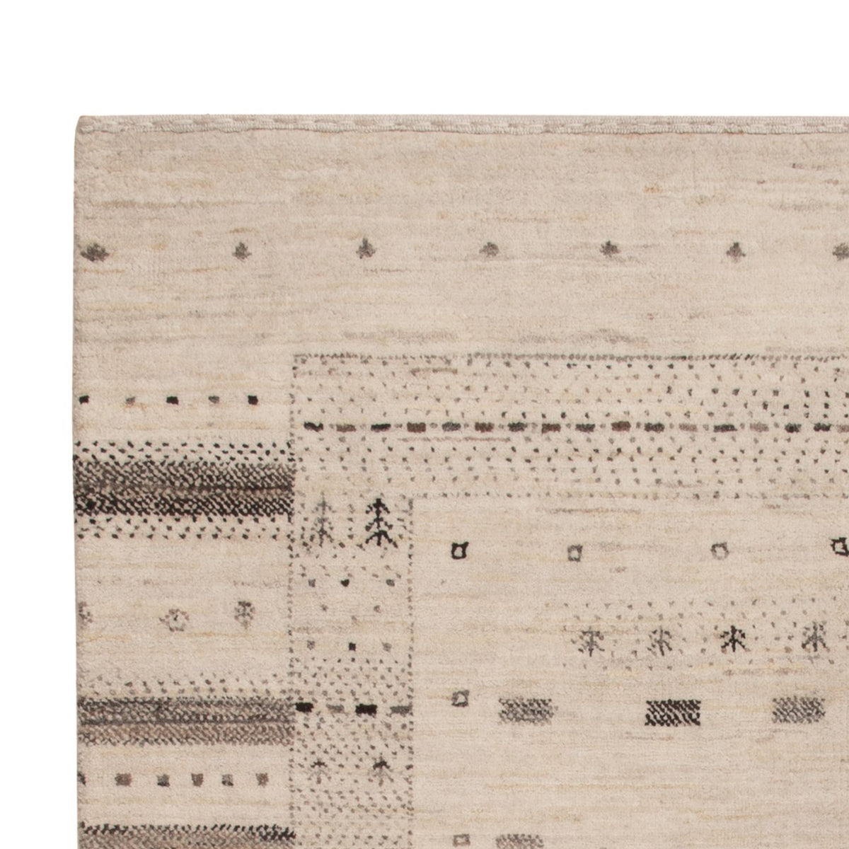 Indo Loribaft Teppich 105x152cm - Wollteppich - creme