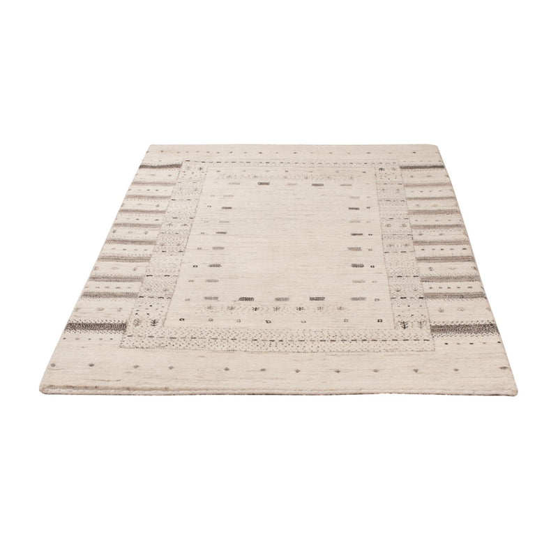 Indo Loribaft Teppich 105x152cm - Wollteppich - creme