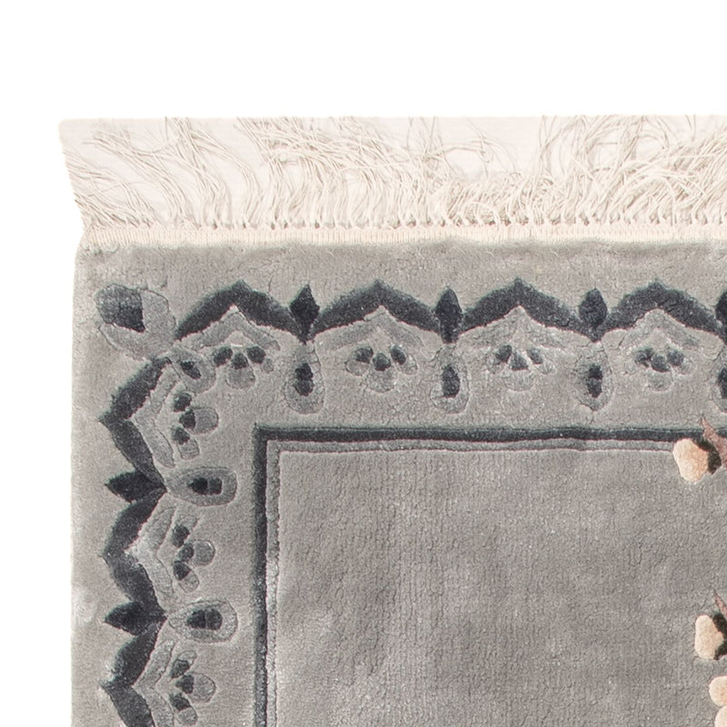 China Seide Teppich 60x124cm - Orientteppich - silber