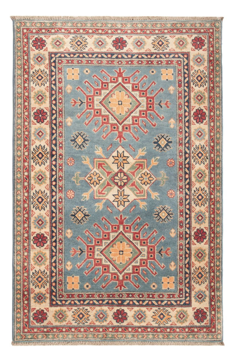Kazak Teppich 98x147cm - Orientteppich - hellblau
