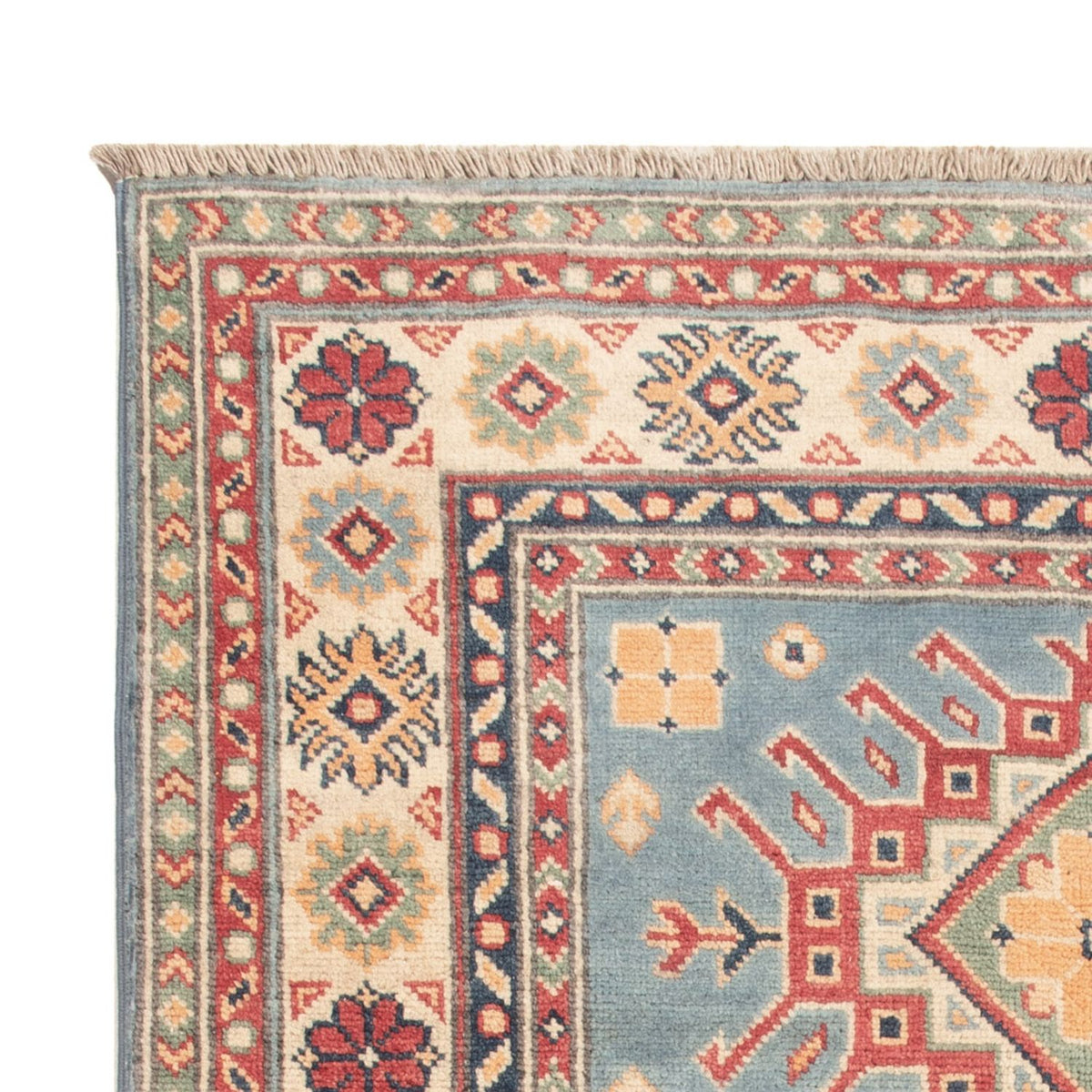 Kazak Teppich 98x147cm - Orientteppich - hellblau