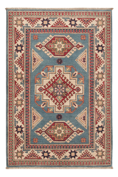 Kazak Teppich 96x146cm - Orientteppich - hellblau