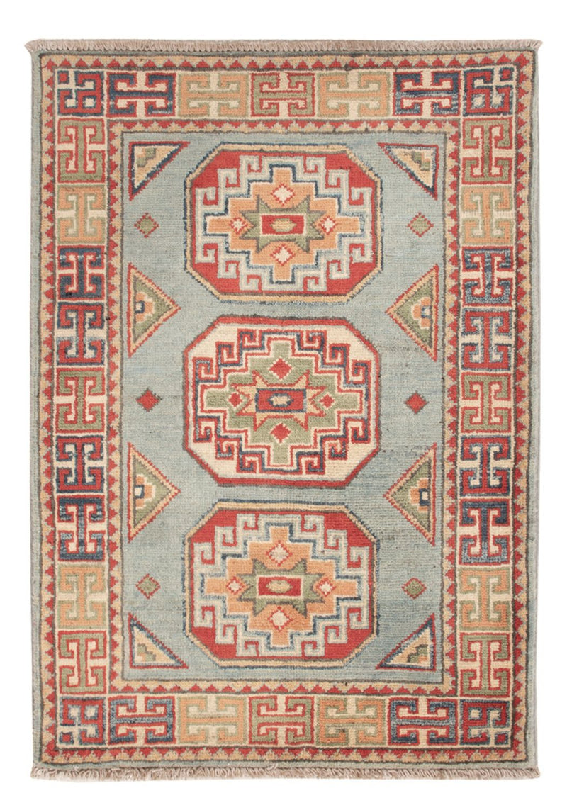 Kazak Teppich 62x91cm - Orientteppich - hellblau