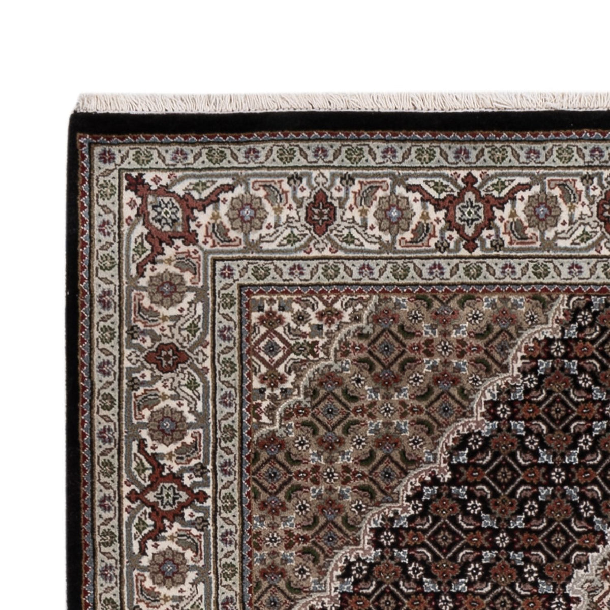 Indo Täbriz Teppich 124x187cm - Orientteppich - dunkelbeige