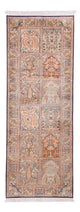 Kaschmir Seide Teppich 80x236cm - Orientteppich - dunkelbeige