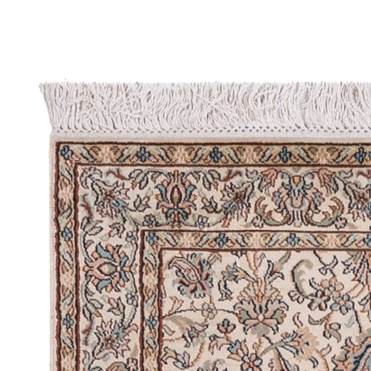 Kaschmir Seide Teppich 77x307cm - Orientteppich - beige