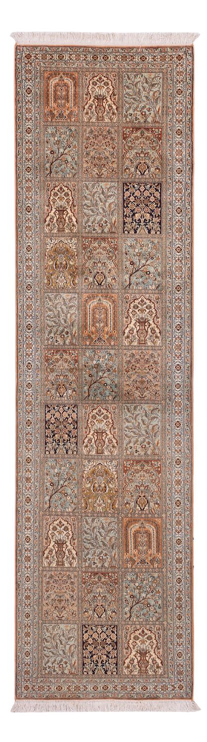 Kaschmir Seide Teppich 77x301cm - Orientteppich - dunkelbeige