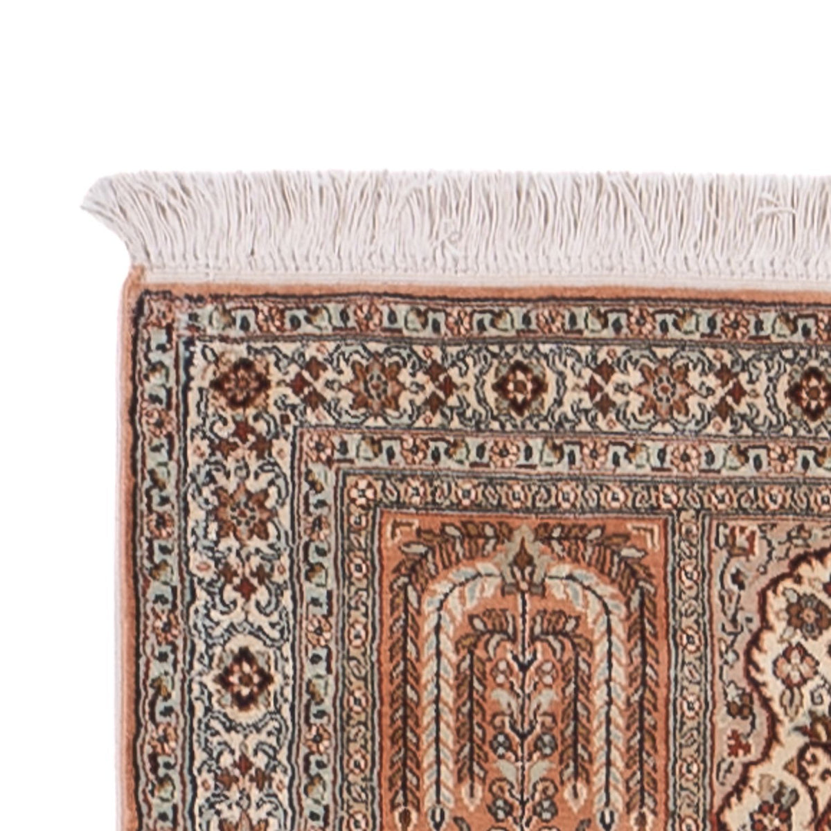 Kaschmir Seide Teppich 77x301cm - Orientteppich - dunkelbeige