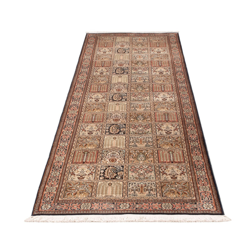 Kaschmir Seide Teppich 77x280cm - Orientteppich - dunkelbeige