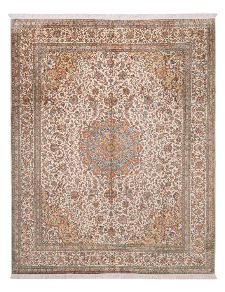 Kaschmir Seide Teppich 249x320cm - Orientteppich - beige