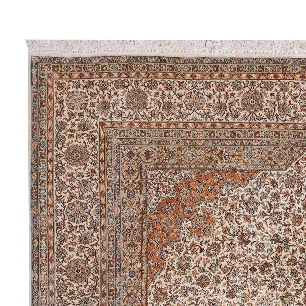 Kaschmir Seide Teppich 250x344cm - Orientteppich - beige