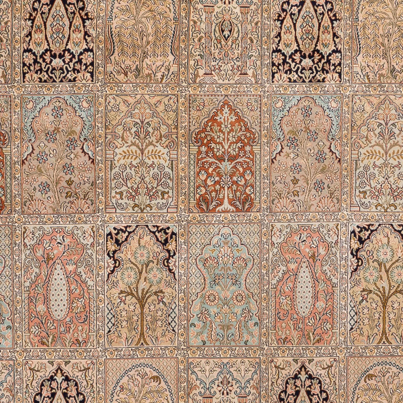 Seidenteppich - Kaschmir Seide - 273 x 381 cm - dunkelbeige