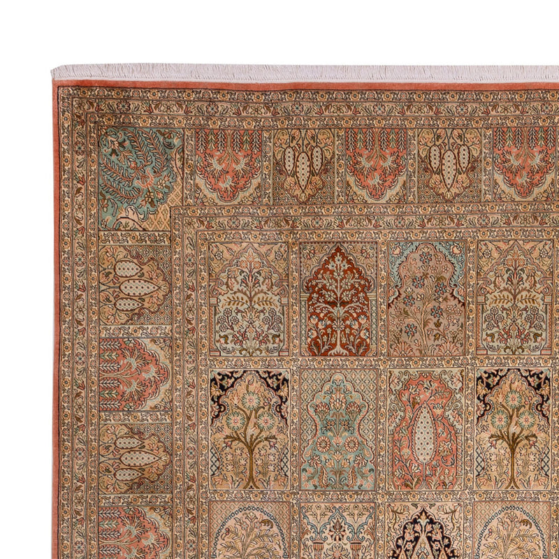 Seidenteppich - Kaschmir Seide - 273 x 381 cm - dunkelbeige