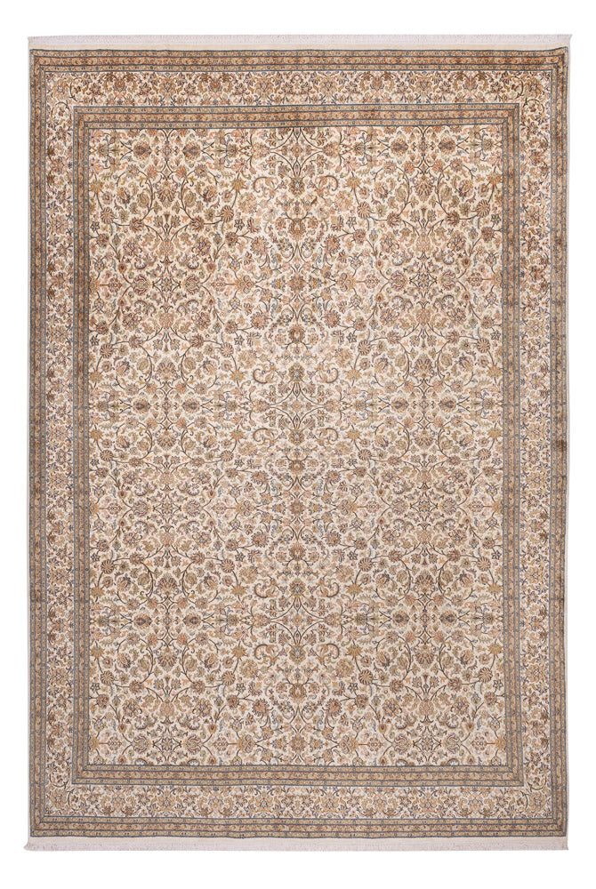 Kaschmir Seide Teppich 245x356cm - Orientteppich - beige