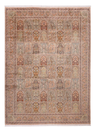Kaschmir Seide Teppich 298x403cm - Orientteppich - dunkelbeige