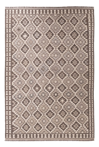 Kelim Maimene Teppich 198x293cm - hellgrau